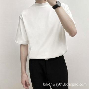 T-shirt short sleeves men with half high collar